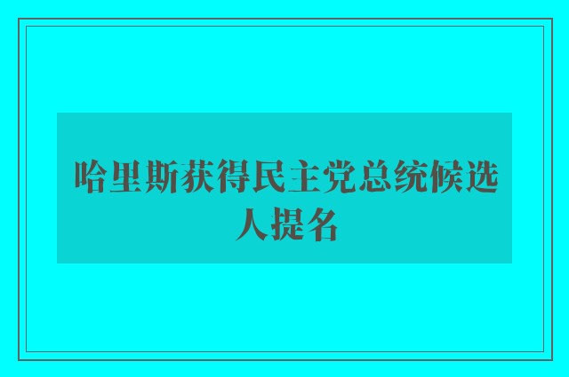 哈里斯获得民主党总统候选人提名