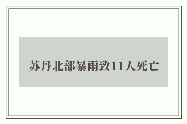 苏丹北部暴雨致11人死亡