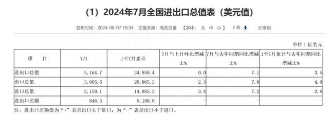 中国7月进口增速强劲回升至7.2% 制造业活动放缓背景下实现增长