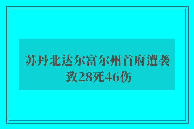 苏丹北达尔富尔州首府遭袭 致28死46伤