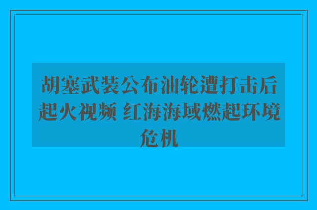 胡塞武装公布油轮遭打击后起火视频 红海海域燃起环境危机