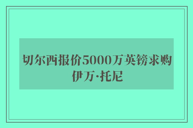 切尔西报价5000万英镑求购伊万·托尼