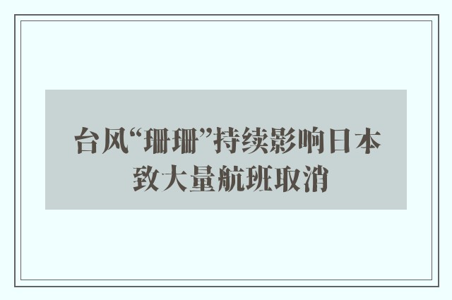 台风“珊珊”持续影响日本 致大量航班取消