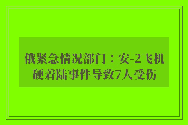 俄紧急情况部门：安-2飞机硬着陆事件导致7人受伤