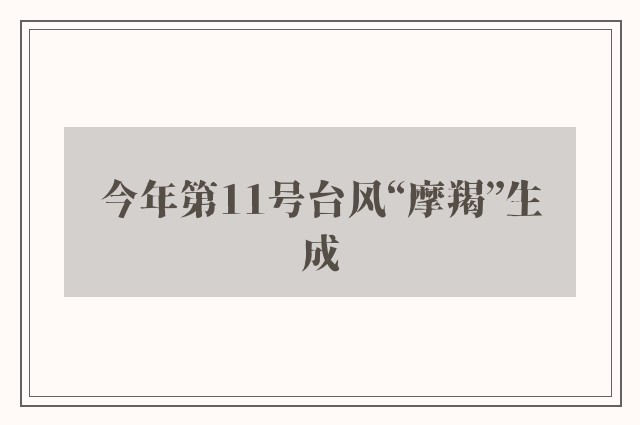 今年第11号台风“摩羯”生成