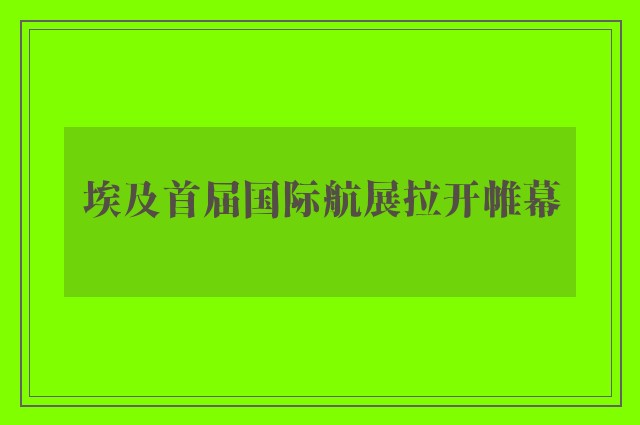 埃及首届国际航展拉开帷幕