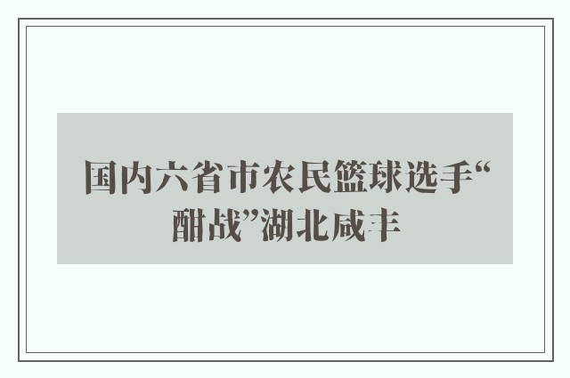 国内六省市农民篮球选手“酣战”湖北咸丰