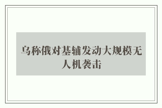 乌称俄对基辅发动大规模无人机袭击