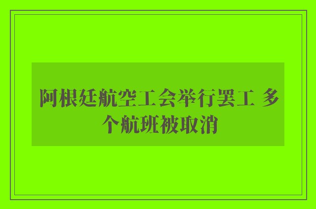 阿根廷航空工会举行罢工 多个航班被取消