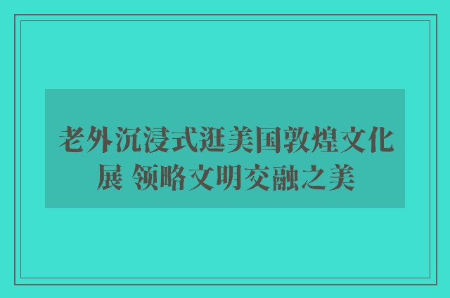 老外沉浸式逛美国敦煌文化展 领略文明交融之美