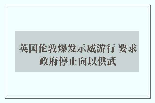 英国伦敦爆发示威游行 要求政府停止向以供武