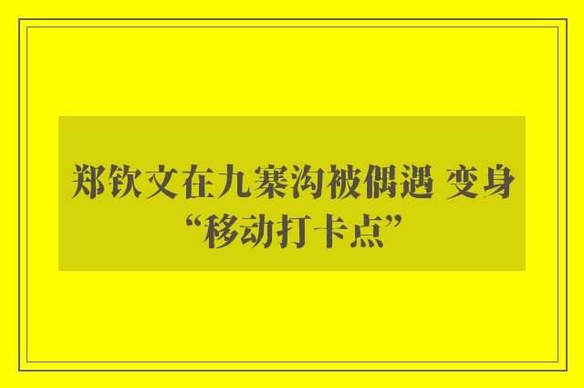 郑钦文在九寨沟被偶遇 变身“移动打卡点”