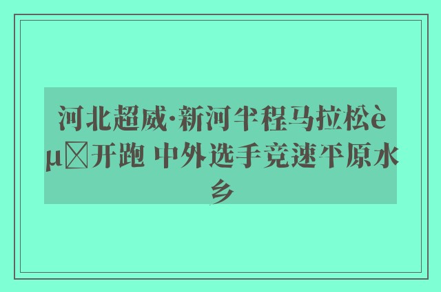 河北超威·新河半程马拉松赛开跑 中外选手竞速平原水乡