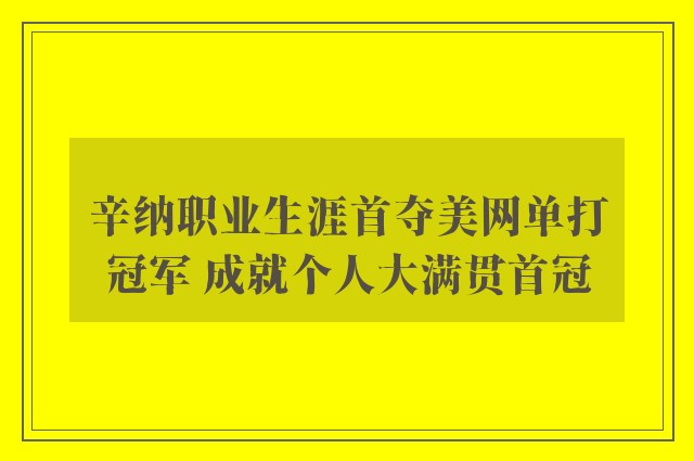 辛纳职业生涯首夺美网单打冠军 成就个人大满贯首冠