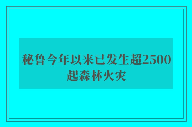 秘鲁今年以来已发生超2500起森林火灾