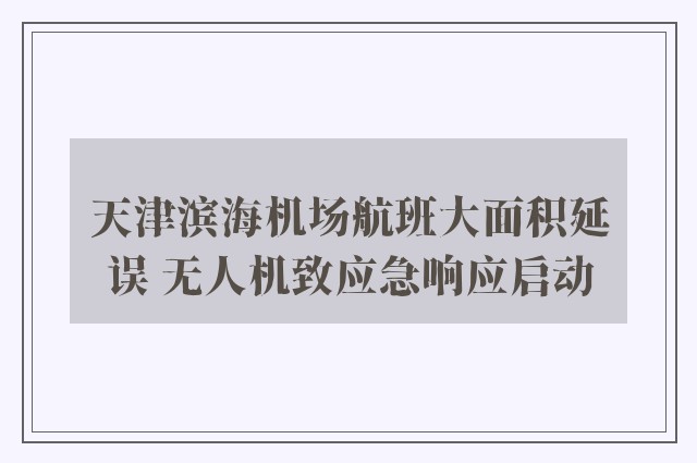 天津滨海机场航班大面积延误 无人机致应急响应启动