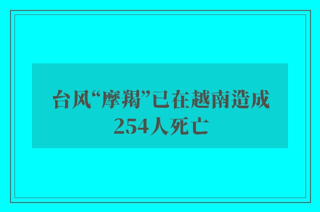 台风“摩羯”已在越南造成254人死亡