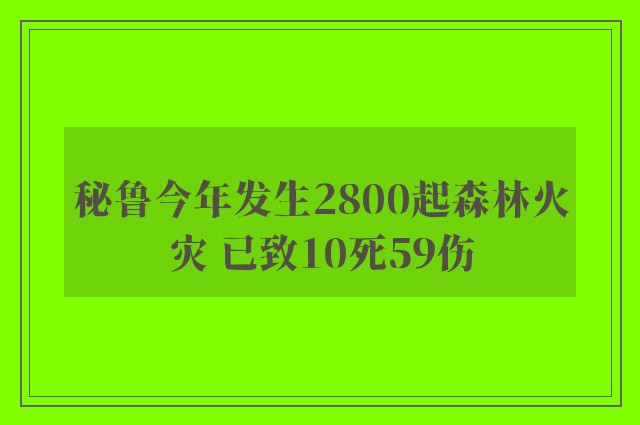 秘鲁今年发生2800起森林火灾 已致10死59伤