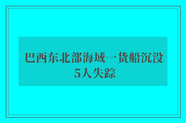 巴西东北部海域一货船沉没 5人失踪